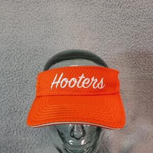 Vtg Hooters Visor Owl's Nest Orange Mesh Hat Cap Otto